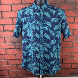 Cotton & Co Men's Small Tropical Short Sleeve Button-Down Shirt – Casual, Resort